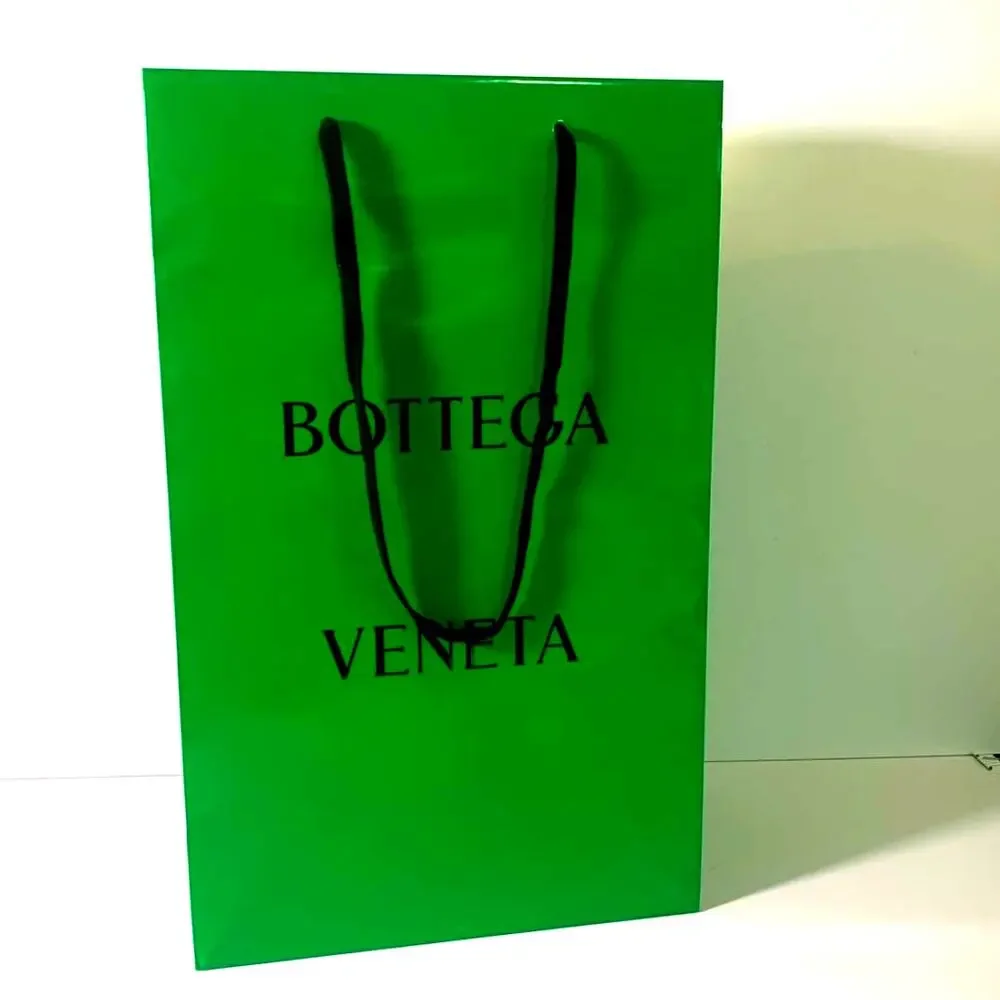 Bottega Veneta Large Green Paper Shopping Tote Empty Gift Bag Only 22x13.5x7.5